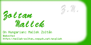 zoltan mallek business card
